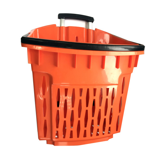 Купівельні кошики для супермаркету з колесами PLAST 38 ORANGE